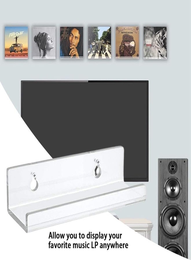 Restynic 12-Pack 4-Inch Clear Vinyl Record Shelf, Space-Saving & Easy Install, Floating Acrylic Display Racks, Perfect for Vinyl Albums, CDs, Books & Pictures - Image 3